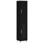 Aparador de madera contrachapada negro 34,5x34x180 cm de vidaXL, Aparadores - Ref: Foro24-3199026, Precio: 98,00 €, Descuento: %