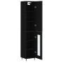 Aparador de madera contrachapada negro 34,5x34x180 cm de vidaXL, Aparadores - Ref: Foro24-3199026, Precio: 98,00 €, Descuento: %