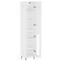 Aparador alto madera contrachapada blanco brillo 34,5x34x180 cm de vidaXL, Aparadores - Ref: Foro24-3199027, Precio: 104,58 €...