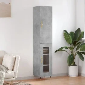 Aparador de madera contrachapada gris hormigón 34,5x34x180 cm de vidaXL, Aparadores - Ref: Foro24-3199029, Precio: 94,42 €, D...