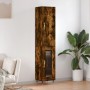 Aparador de madera contrachapada roble ahumado 34,5x34x180 cm de vidaXL, Aparadores - Ref: Foro24-3199030, Precio: 95,54 €, D...