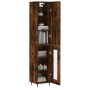 Aparador de madera contrachapada roble ahumado 34,5x34x180 cm de vidaXL, Aparadores - Ref: Foro24-3199030, Precio: 95,54 €, D...