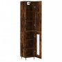 Aparador de madera contrachapada roble ahumado 34,5x34x180 cm de vidaXL, Aparadores - Ref: Foro24-3199030, Precio: 95,54 €, D...