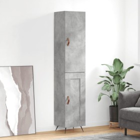 Aparador de madera contrachapada gris hormigón 34,5x34x180 cm de vidaXL, Aparadores - Ref: Foro24-3199085, Precio: 96,73 €, D...