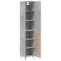 Aparador de madera contrachapada gris hormigón 34,5x34x180 cm de vidaXL, Aparadores - Ref: Foro24-3199085, Precio: 96,73 €, D...