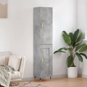 Aparador de madera contrachapada gris hormigón 34,5x34x180 cm de vidaXL, Aparadores - Ref: Foro24-3199093, Precio: 94,84 €, D...