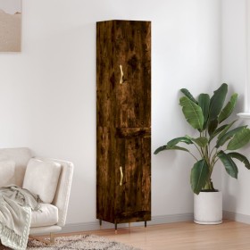 Aparador de madera contrachapada roble ahumado 34,5x34x180 cm de vidaXL, Aparadores - Ref: Foro24-3199094, Precio: 96,96 €, D...