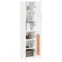 Aparador alto madera contrachapada blanco brillo 34,5x34x180 cm de vidaXL, Aparadores - Ref: Foro24-3199099, Precio: 103,78 €...