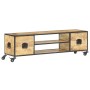 Mueble de TV de madera maciza de mango 130x30x39 cm de vidaXL, Muebles TV - Ref: Foro24-286377, Precio: 224,62 €, Descuento: %