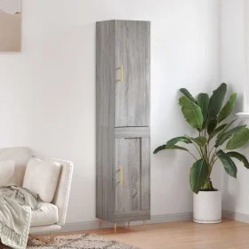 Aparador alto madera contrachapada gris Sonoma 34,5x34x180 cm de vidaXL, Aparadores - Ref: Foro24-3199103, Precio: 101,69 €, ...