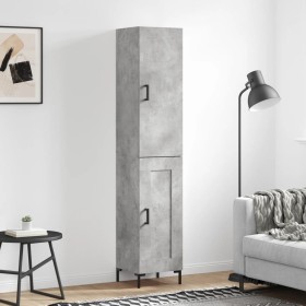 Aparador de madera contrachapada gris hormigón 34,5x34x180 cm de vidaXL, Aparadores - Ref: Foro24-3199109, Precio: 98,76 €, D...