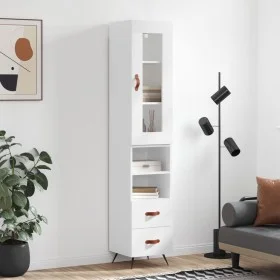 Tall white plywood highboard 34.5x34x180 cm by vidaXL, Sideboards - Ref: Foro24-3199273, Price: 107,80 €, Discount: %