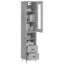 Aparador de madera contrachapada gris hormigón 34,5x34x180 cm de vidaXL, Aparadores - Ref: Foro24-3199277, Precio: 107,18 €, ...