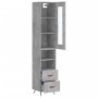 Aparador de madera contrachapada gris hormigón 34,5x34x180 cm de vidaXL, Aparadores - Ref: Foro24-3199277, Precio: 107,18 €, ...