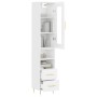 Aparador alto madera contrachapada blanco brillo 34,5x34x180 cm de vidaXL, Aparadores - Ref: Foro24-3199291, Precio: 116,46 €...