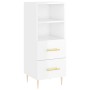 Aparador alto madera contrachapada blanco brillo 34,5x34x180 cm de vidaXL, Aparadores - Ref: Foro24-3199291, Precio: 116,46 €...
