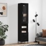 Aparador de madera contrachapada negro 34,5x34x180 cm de vidaXL, Aparadores - Ref: Foro24-3199306, Precio: 117,70 €, Descuent...
