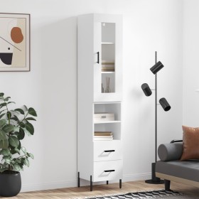 Aparador alto madera contrachapada blanco 34,5x34x180 cm de vidaXL, Aparadores - Ref: Foro24-3199305, Precio: 118,12 €, Descu...