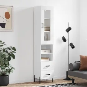 Aparador alto madera contrachapada blanco 34,5x34x180 cm de vidaXL, Aparadores - Ref: Foro24-3199305, Precio: 116,79 €, Descu...