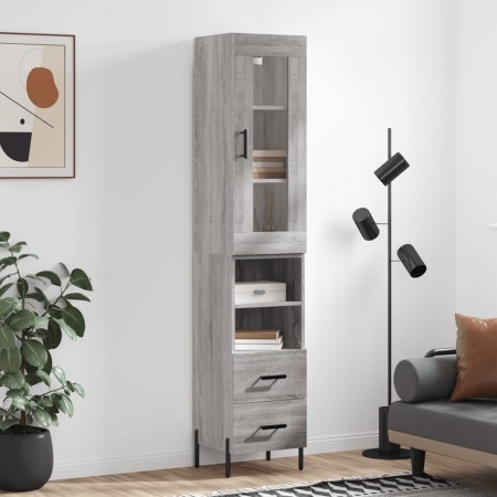Aparador alto madera contrachapada gris Sonoma 34,5x34x180 cm de vidaXL, Aparadores - Ref: Foro24-3199311, Precio: 121,01 €, ...