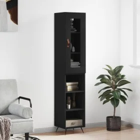 Aparador de madera contrachapada negro 34,5x34x180 cm von vidaXL, Sideboards - Ref: Foro24-3199338, Preis: 95,17 €, Rabatt: %