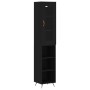 Aparador de madera contrachapada negro 34,5x34x180 cm de vidaXL, Aparadores - Ref: Foro24-3199338, Precio: 96,67 €, Descuento: %