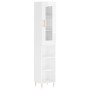 Aparador alto madera contrachapada blanco brillo 34,5x34x180 cm de vidaXL, Aparadores - Ref: Foro24-3199355, Precio: 96,09 €,...