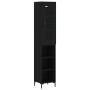 Aparador de madera contrachapada negro 34,5x34x180 cm de vidaXL, Aparadores - Ref: Foro24-3199362, Precio: 94,67 €, Descuento: %