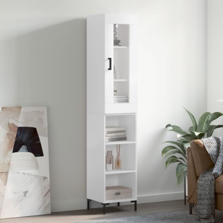Aparador alto madera contrachapada blanco 34,5x34x180 cm de vidaXL, Aparadores - Ref: Foro24-3199361, Precio: 99,10 €, Descue...