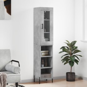 Aparador de madera contrachapada gris hormigón 34,5x34x180 cm de vidaXL, Aparadores - Ref: Foro24-3199373, Precio: 95,82 €, D...