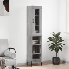 Aparador alto madera contrachapada gris Sonoma 34,5x34x180 cm de vidaXL, Aparadores - Ref: Foro24-3199375, Precio: 98,70 €, D...