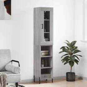 Tall Sonoma gray plywood sideboard 34.5x34x180 cm by vidaXL, Sideboards - Ref: Foro24-3199375, Price: 97,51 €, Discount: %