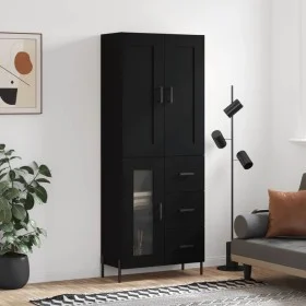 Tall black plywood sideboard 69.5x34x180 cm by vidaXL, Sideboards - Ref: Foro24-3199946, Price: 191,14 €, Discount: %