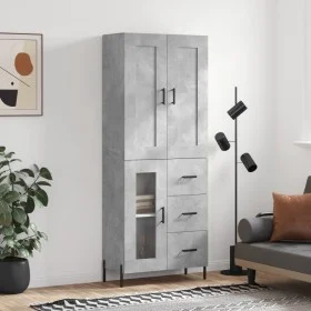 Aparador alto madera contrachapada gris hormigón 69,5x34x180 cm de vidaXL, Aparadores - Ref: Foro24-3199949, Precio: 166,85 €...