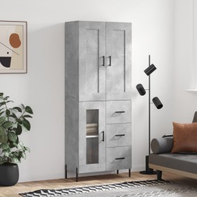 Aparador alto madera contrachapada gris hormigón 69,5x34x180 cm de vidaXL, Aparadores - Ref: Foro24-3199949, Precio: 168,78 €...