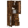 Aparador alto madera contrachapada roble ahumado 69,5x34x180 cm de vidaXL, Aparadores - Ref: Foro24-3199950, Precio: 173,83 €...