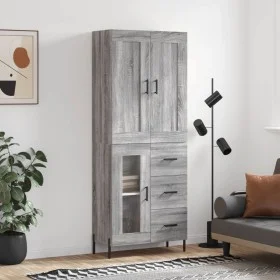 Aparador alto madera contrachapada gris sonoma 69,5x34x180 cm von vidaXL, Sideboards - Ref: Foro24-3199951, Preis: 172,50 €, ...