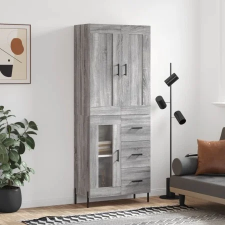 Aparador alto madera contrachapada gris sonoma 69,5x34x180 cm by vidaXL, Sideboards - Ref: Foro24-3199951, Price: 172,50 €, D...