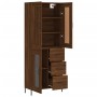 Aparador alto madera contrachapada marrón roble 69,5x34x180 cm de vidaXL, Aparadores - Ref: Foro24-3199952, Precio: 179,98 €,...