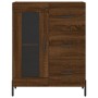 Aparador alto madera contrachapada marrón roble 69,5x34x180 cm de vidaXL, Aparadores - Ref: Foro24-3199952, Precio: 179,98 €,...