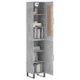 Aparador de madera contrachapada gris hormigón 34,5x34x180 cm de vidaXL, Aparadores - Ref: Foro24-3200157, Precio: 117,02 €, ...
