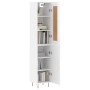 Aparador alto madera contrachapada blanco brillo 34,5x34x180 cm de vidaXL, Aparadores - Ref: Foro24-3200163, Precio: 105,22 €...