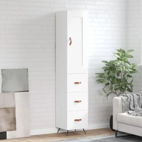 Tall white glossy plywood sideboard 34.5x34x180 cm by vidaXL, Sideboards - Ref: Foro24-3200171, Price: 119,19 €, Discount: %