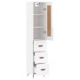 Aparador alto madera contrachapada blanco brillo 34,5x34x180 cm de vidaXL, Aparadores - Ref: Foro24-3200171, Precio: 120,64 €...