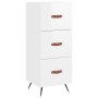 Aparador alto madera contrachapada blanco brillo 34,5x34x180 cm de vidaXL, Aparadores - Ref: Foro24-3200171, Precio: 120,64 €...