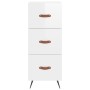 Aparador alto madera contrachapada blanco brillo 34,5x34x180 cm de vidaXL, Aparadores - Ref: Foro24-3200171, Precio: 120,64 €...