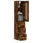 Aparador de madera contrachapada roble ahumado 34,5x34x180 cm de vidaXL, Aparadores - Ref: Foro24-3200190, Precio: 111,24 €, ...