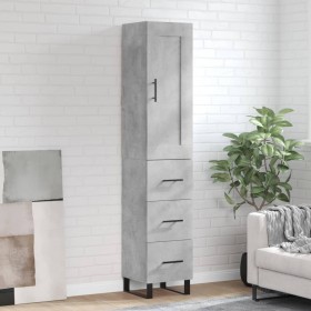 Aparador de madera contrachapada gris hormigón 34,5x34x180 cm de vidaXL, Aparadores - Ref: Foro24-3200221, Precio: 120,46 €, ...