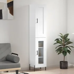 Tall white plywood highboard 34.5x34x180 cm by vidaXL, Sideboards - Ref: Foro24-3200393, Price: 110,85 €, Discount: %