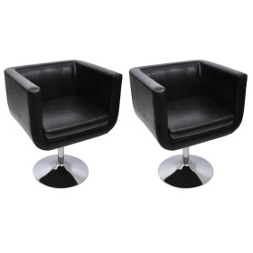 Taburete de bar 2 unidades cuero artificial negro de vidaXL, Sillones - Ref: Foro24-160440, Precio: 323,32 €, Descuento: %